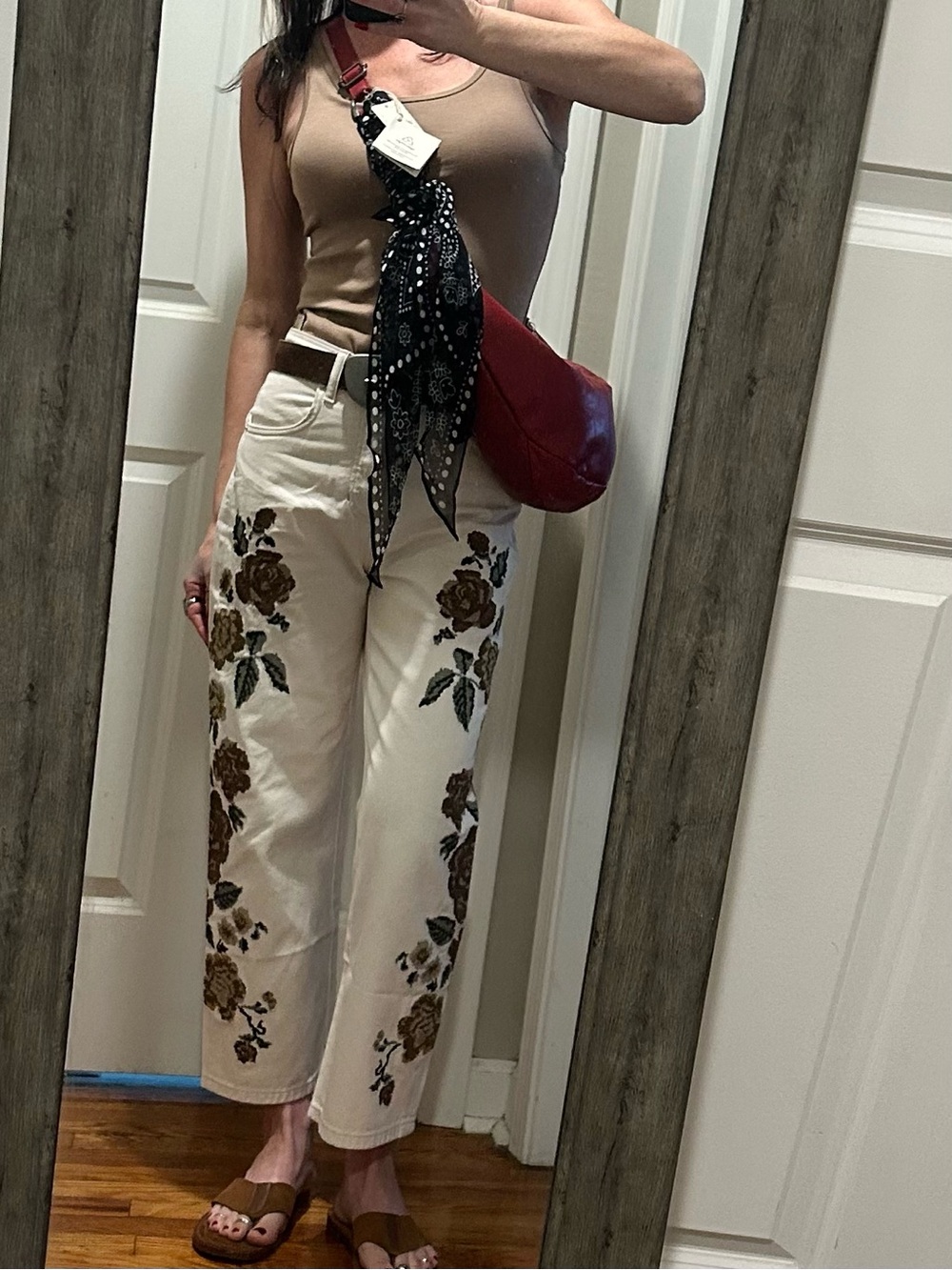 NWT Free People Idle Hands Sling Bag in Red Lip With Scarf & Charm - Picture 5 of 16